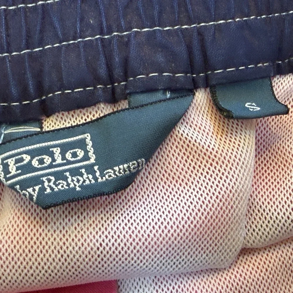 Polo Ralph Lauren Board Shorts Swimsuit Mens Small Pink Tie Waist Lined Preppy‎